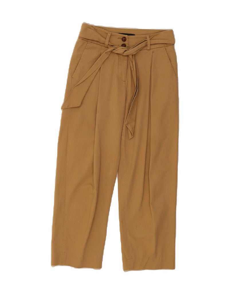 TRUSSARDI Womens High Waist Straight Cropped Trousers W28 L24 Beige Vintage Trussardi and Second-Hand Trussardi from Messina Hembry 