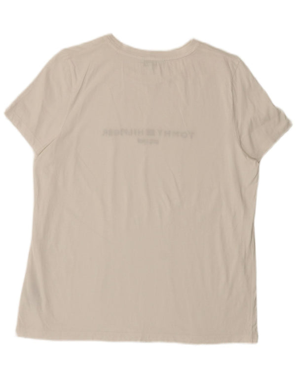 Tommy Hilfiger Womens Graphic T-Shirt Top UK 20 2XL White Cotton
