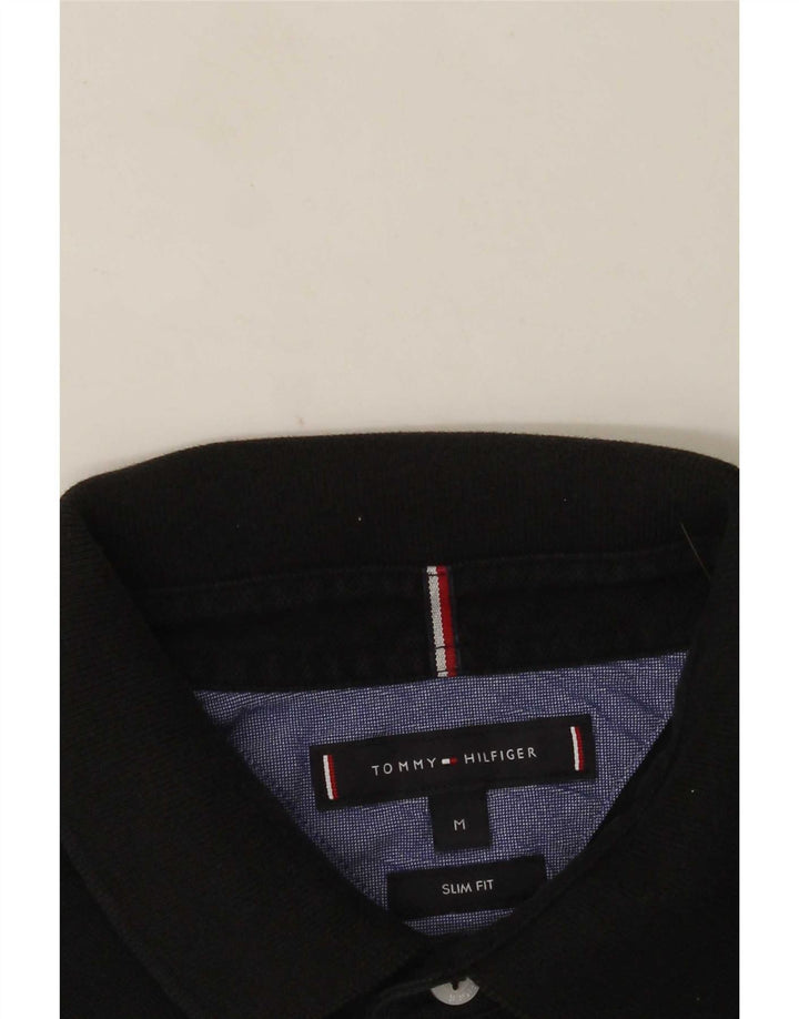 Tommy Hilfiger Mens Slim Fit Polo Shirt Medium Black