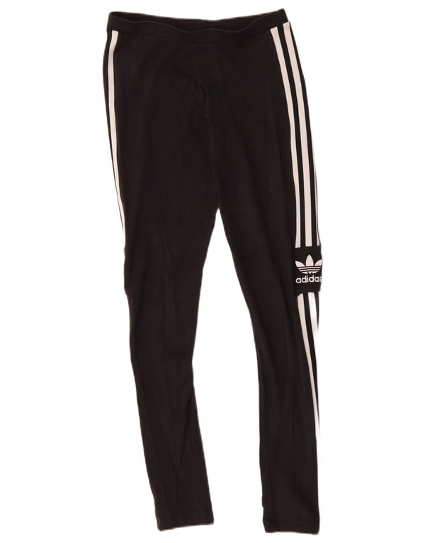 Adidas Womens Graphic Leggings UK 6 XS Black Cotton