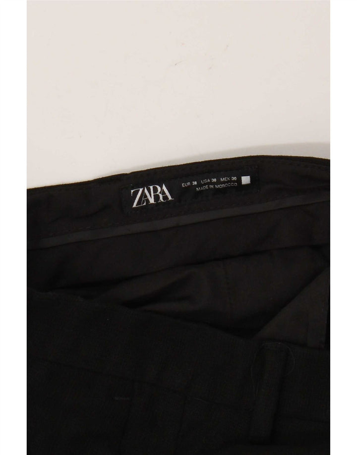 Zara Mens Straight Capri Trousers EU 38 Small W30 L20 Black