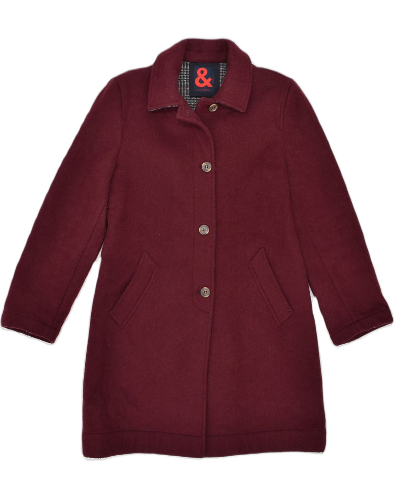 DOLCE & GABBANA Womens Overcoat IT 42 Medium Maroon Wool | Vintage | Thrift | Second-Hand | Used Clothing | Messina Hembry 
