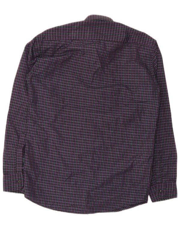 Pierre Cardin Mens Regular Fit Shirt Size 15 Medium Purple Check
