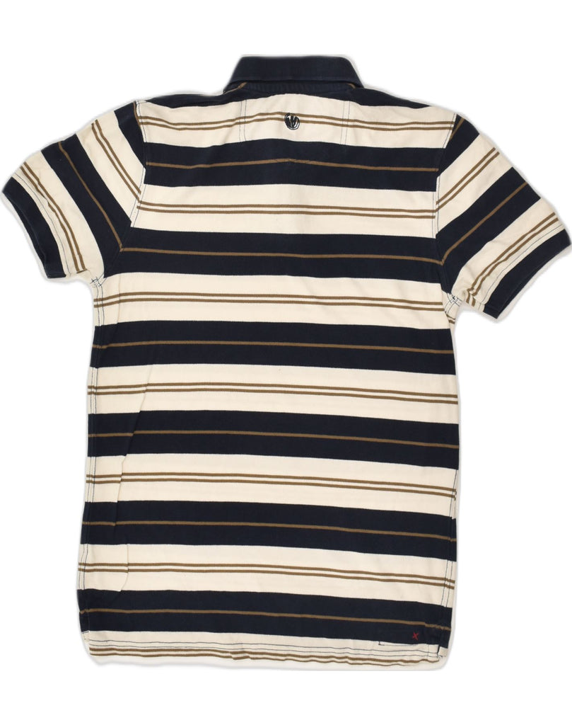 FAT FACE Mens Polo Shirt Small Navy Blue Striped Cotton | Vintage Fat Face | Thrift | Second-Hand Fat Face | Used Clothing | Messina Hembry 