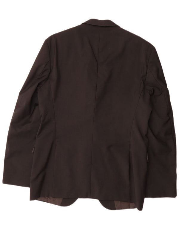Hugo Boss Mens 2 Button Blazer Jacket EU 52 Large Black Virgin Wool