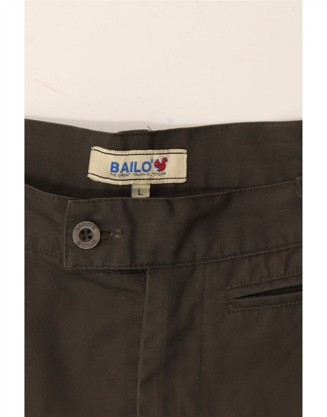 BAILO Mens Straight Cargo Trousers Large W34 L32 Grey Polyester Vintage Bailo and Second-Hand Bailo from Messina Hembry 