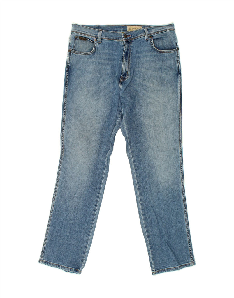 WRANGLER Mens Texas Slim Jeans W38 L34  Blue Cotton | Vintage Wrangler | Thrift | Second-Hand Wrangler | Used Clothing | Messina Hembry 