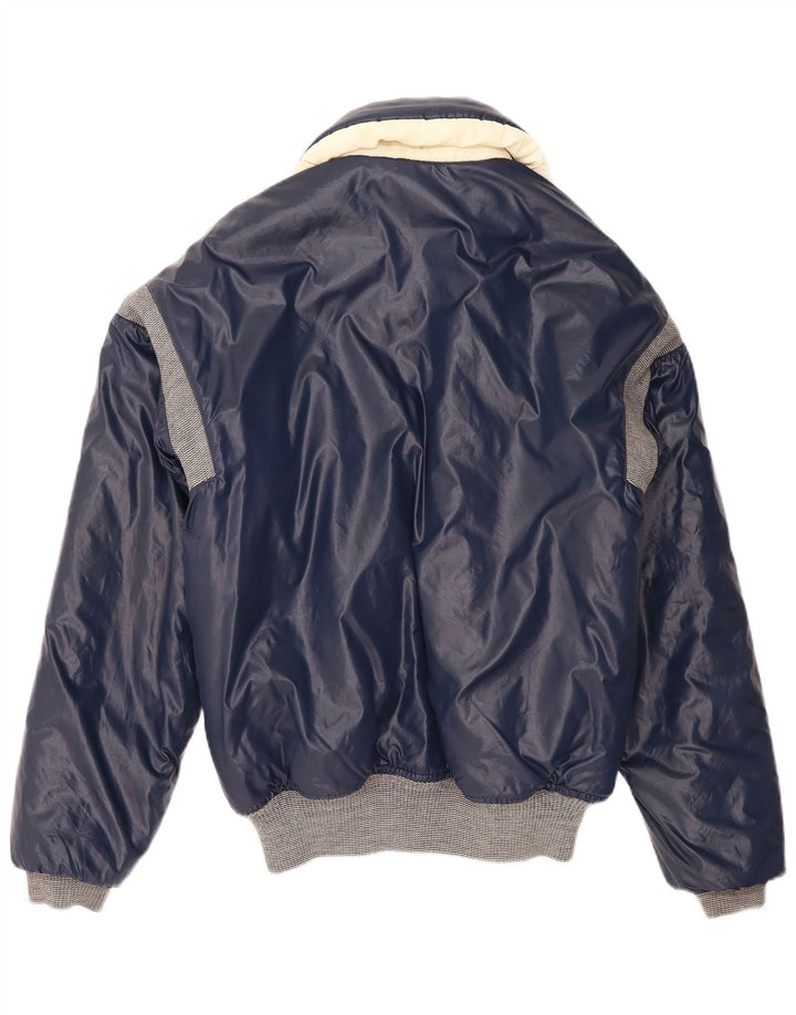 Vintage Mens Padded Jacket UK 40 Large Navy Blue Colourblock