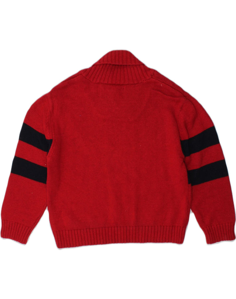 NAUTICA Boys Shawl Neck Jumper Sweater 2-3 Years Red Striped Cotton | Vintage Nautica | Thrift | Second-Hand Nautica | Used Clothing | Messina Hembry 