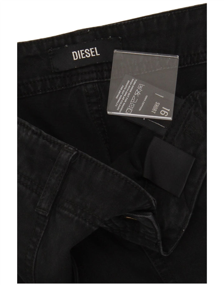 DIESEL Womens Straight Cargo Trousers US 16 2XL W36 L30 Black Cotton