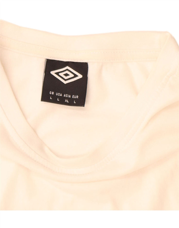 UMBRO Mens T-Shirt Top Large White Cotton
