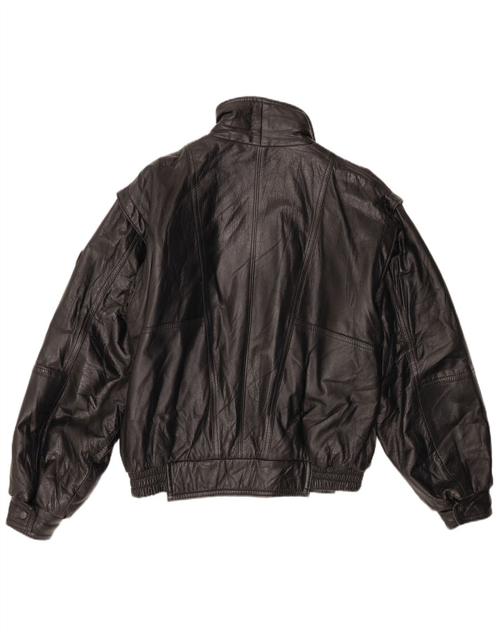 HONDA Mens Leather Jacket UK 40 Large Black Leather