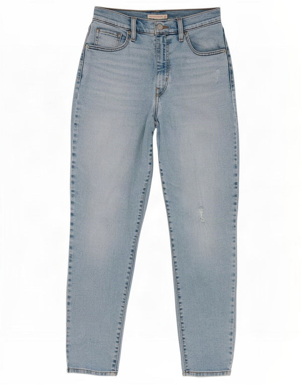 Levi's Womens Mom Distressed High Waist Jeans W28 L29 Blue Cotton