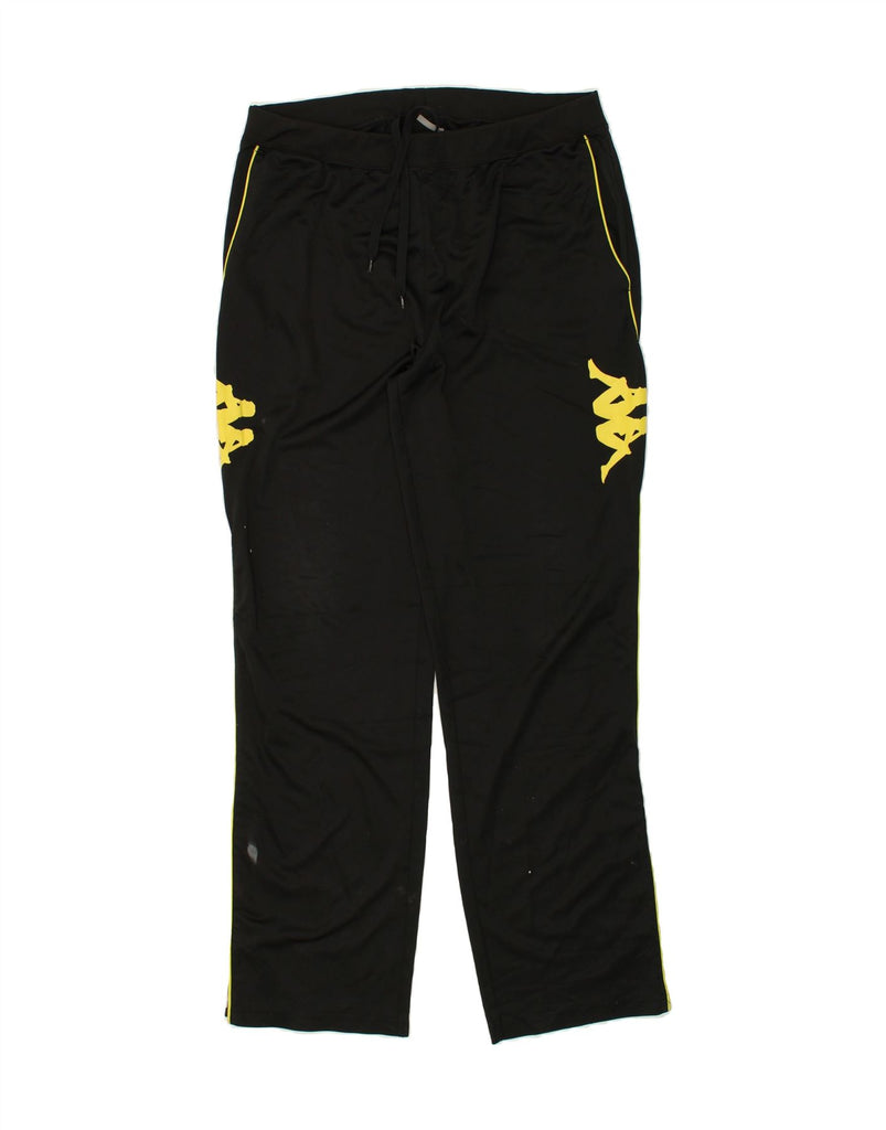 KAPPA Womens Graphic Tracksuit Trousers 2XL Black Polyester | Vintage Kappa | Thrift | Second-Hand Kappa | Used Clothing | Messina Hembry 