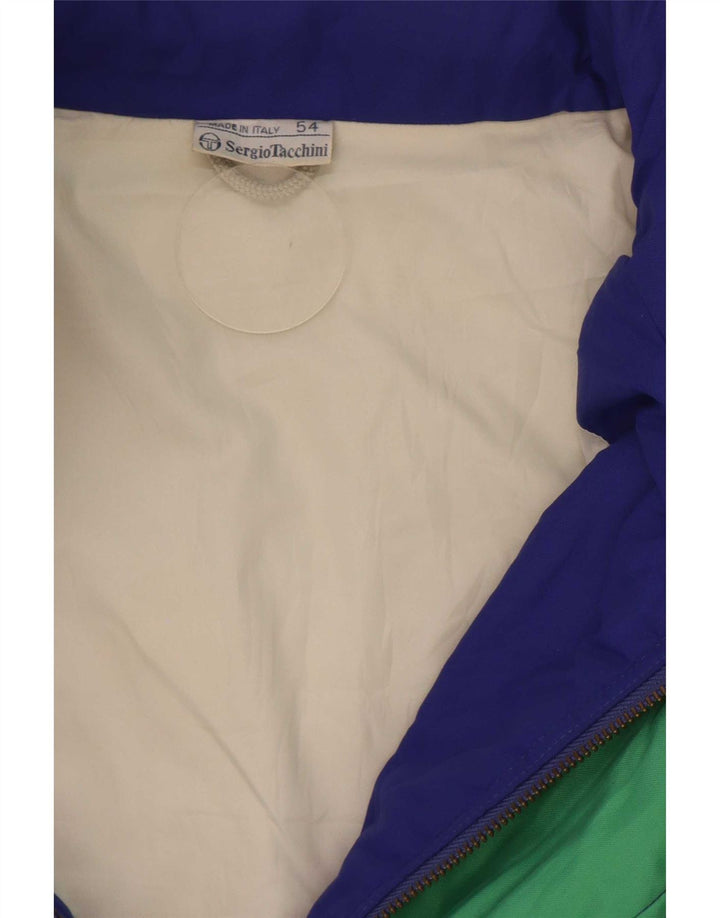 Sergio Tacchini Mens Hooded Ski Jacket IT 54 2XL Blue Colourblock Polyamide