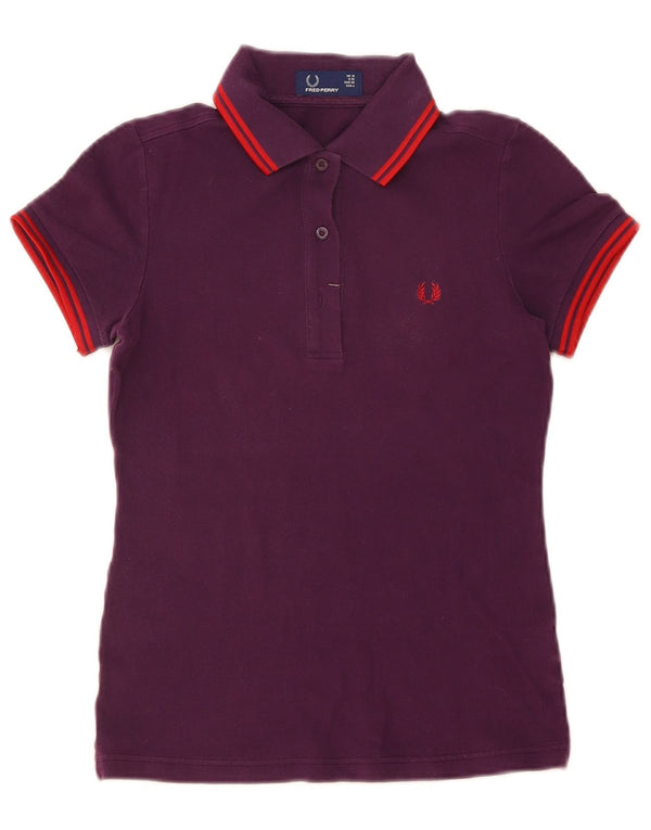 Fred Perry Womens Polo Shirt UK 10 Small Purple Cotton