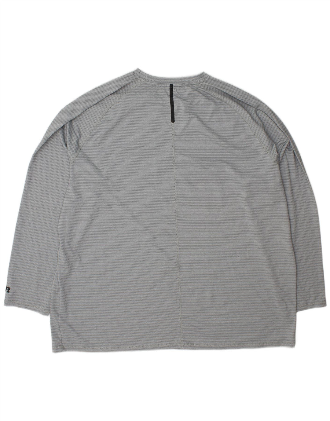 RUSSELL ATHLETIC Mens Dri-Power Top Long Sleeve XL Grey Pinstripe