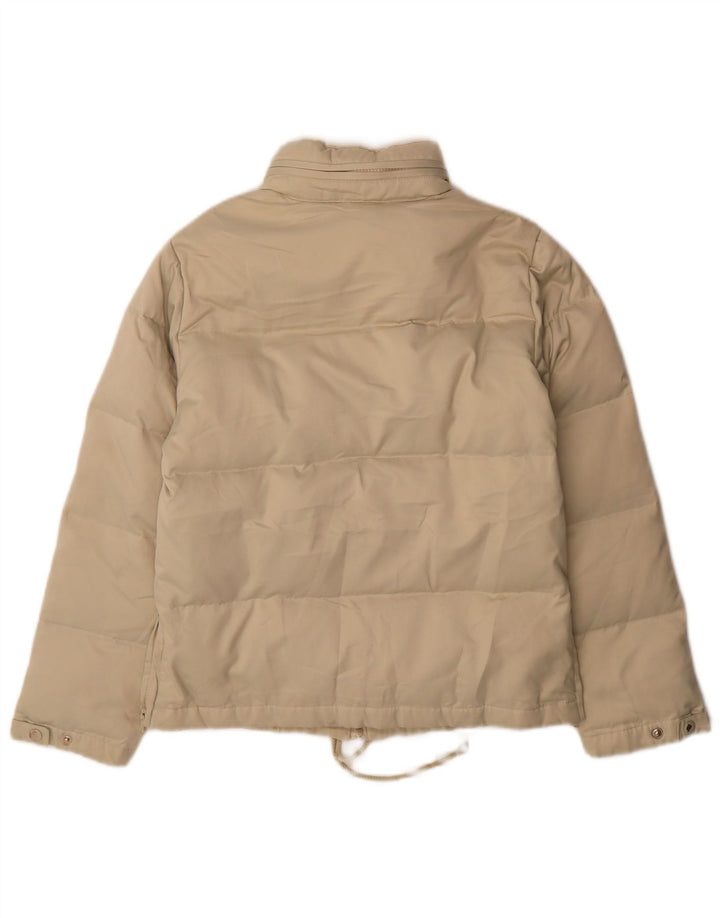 Zara Womens Hooded Padded Jacket EU 38 Small Beige Polyester