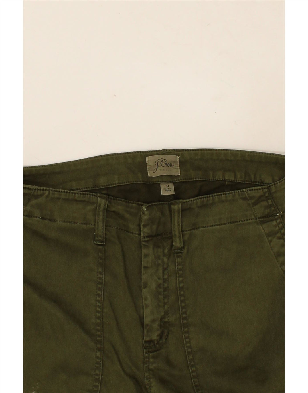 J. CREW Womens Slim Chino Trousers W31 L28 Green Cotton Vintage J. Crew and Second-Hand J. Crew from Messina Hembry 