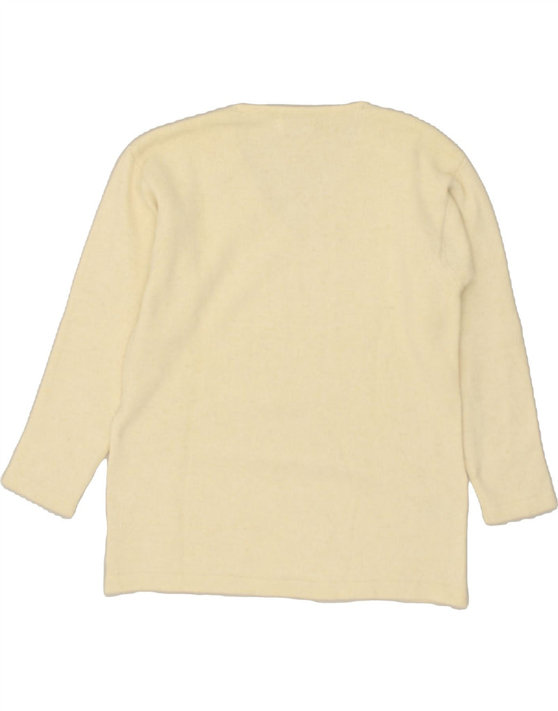 CONTE OF FLORENCE Womens V-Neck Jumper Sweater UK 8 Small Beige Wool | Vintage Conte of Florence | Thrift | Second-Hand Conte of Florence | Used Clothing | Messina Hembry 
