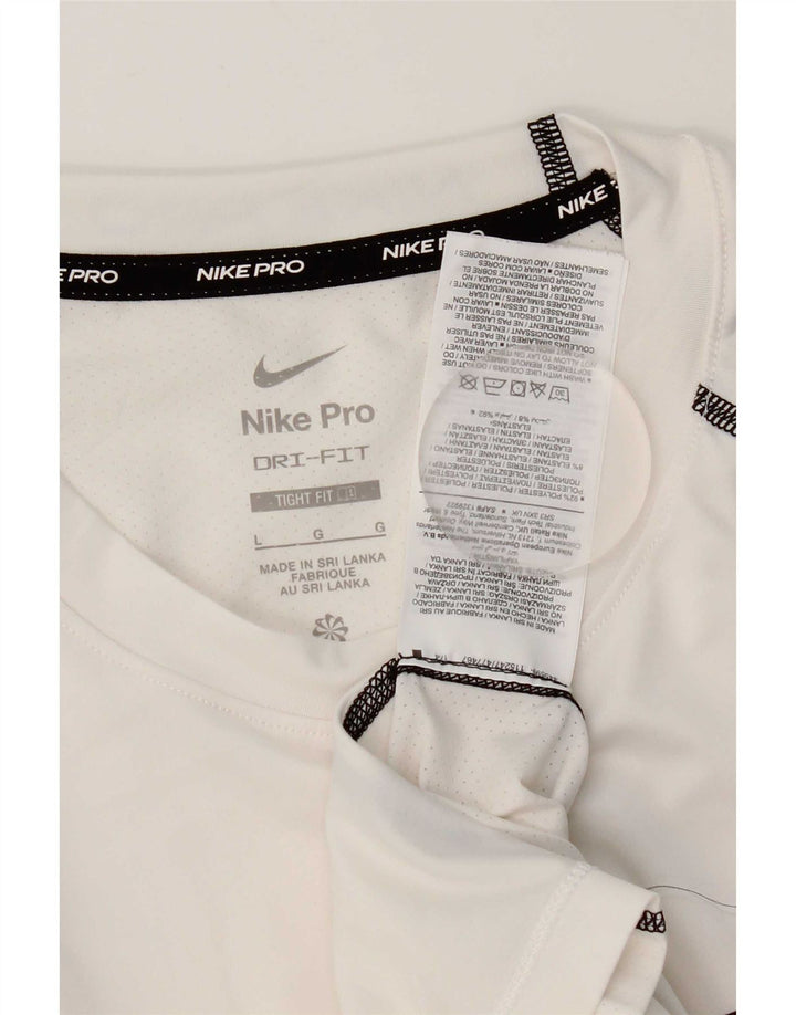 Nike Mens Dri Fit Graphic T-Shirt Top Large White Polyester