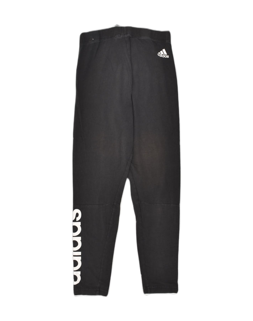 ADIDAS Womens Graphic Tracksuit Trousers UK 8 Small Black Cotton | Vintage Adidas | Thrift | Second-Hand Adidas | Used Clothing | Messina Hembry 