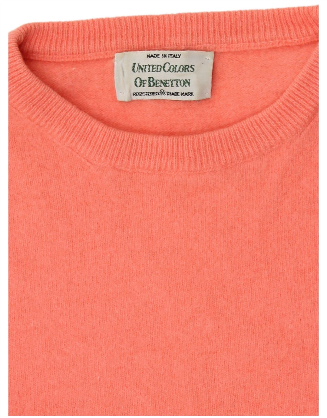 Benetton Womens Crew Neck Jumper Sweater UK 14 Medium Pink