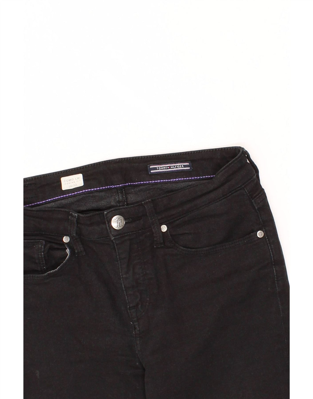 TOMMY HILFIGER Womens Como Jegging Jeans W26 L30 Black Cotton Vintage Tommy Hilfiger and Second-Hand Tommy Hilfiger from Messina Hembry 