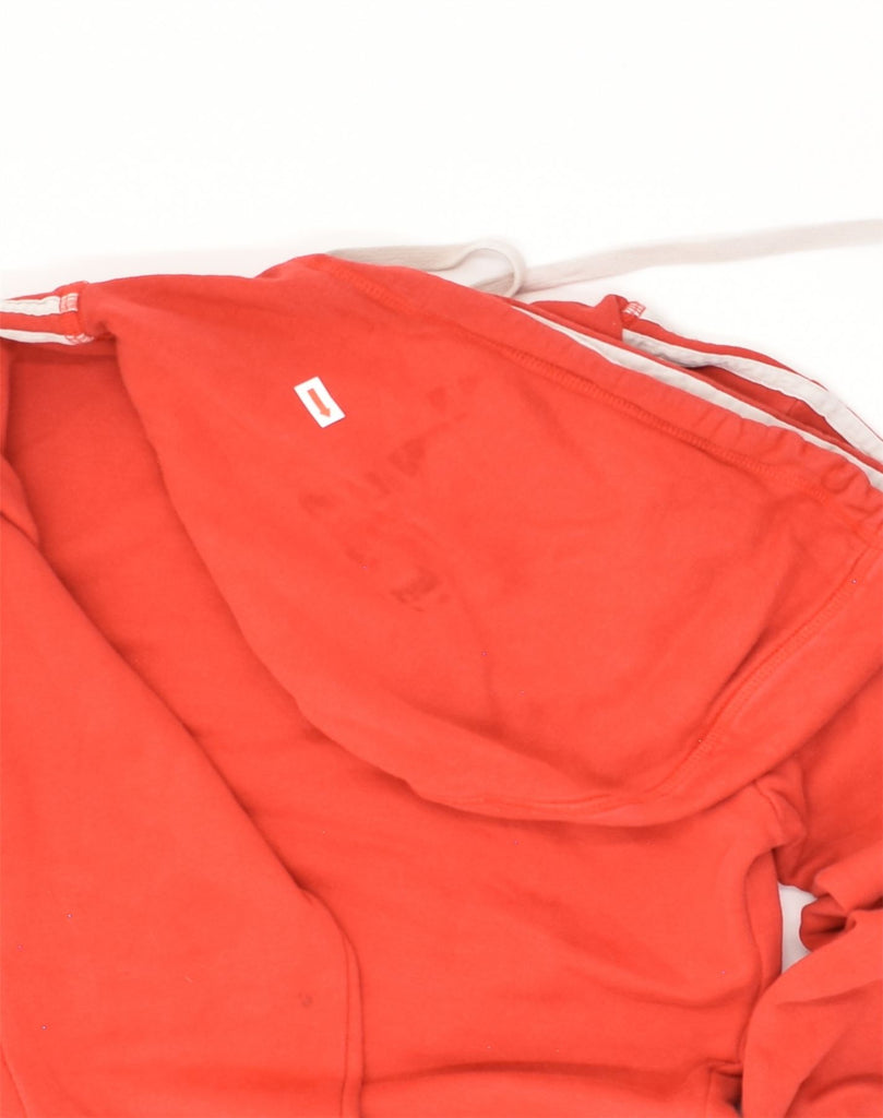 ADIDAS Womens Graphic Hoodie Jumper UK 12 Medium Red Cotton | Vintage Adidas | Thrift | Second-Hand Adidas | Used Clothing | Messina Hembry 