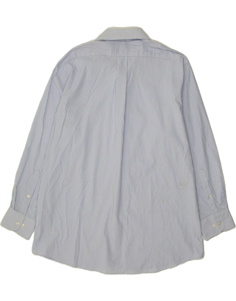 CHAPS Mens Regular Fit Shirt Size 17 1/2 XL Blue Pinstripe Cotton Vintage Chaps and Second-Hand Chaps from Messina Hembry 