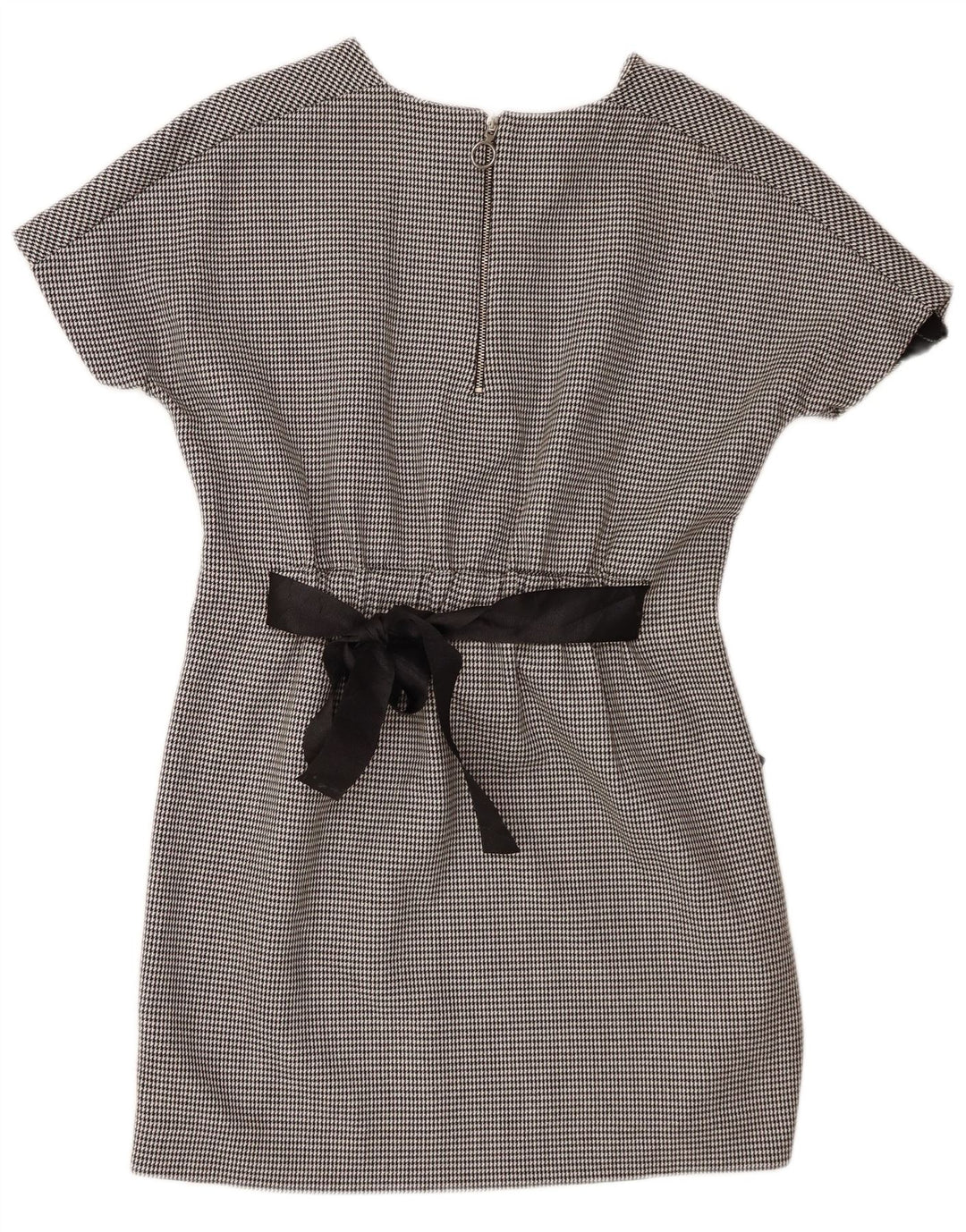 Zara Womens Trafaluc Basic Dress UK 10 Small Black Houndstooth Polyester