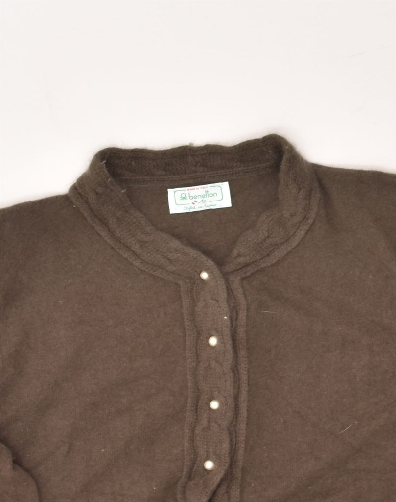 BENETTON Womens Cardigan Sweater IT 50 XL Brown Wool | Vintage Benetton | Thrift | Second-Hand Benetton | Used Clothing | Messina Hembry 