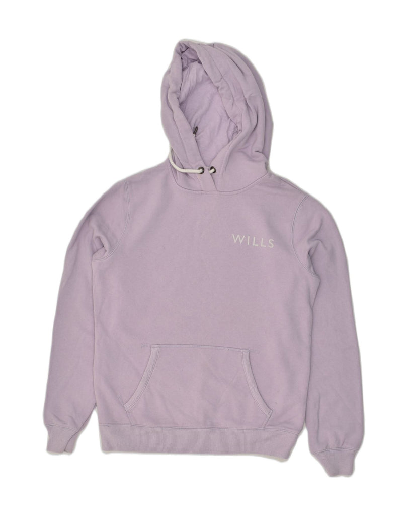 JACK WILLS Womens Graphic Classic Fit Hoodie Jumper UK 10 Small Purple | Vintage Jack Wills | Thrift | Second-Hand Jack Wills | Used Clothing | Messina Hembry 