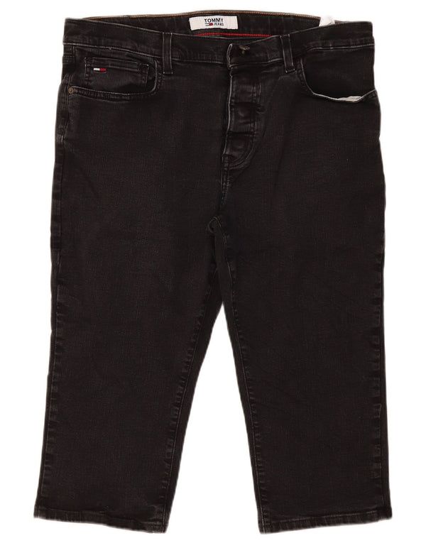 Tommy Hilfiger Mens Droite Straight Capri Jeans W36 L20 Black Cotton