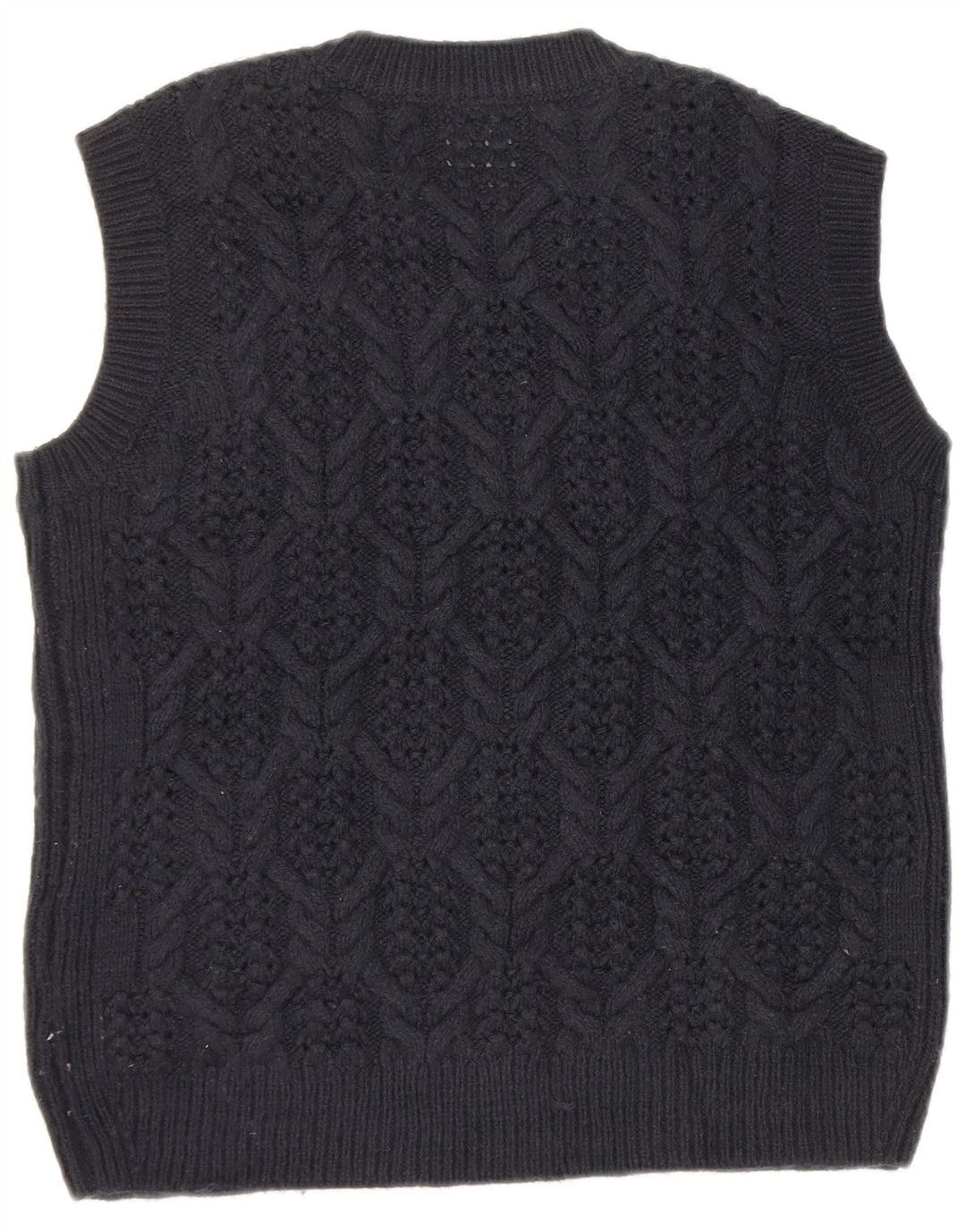 Marks & Spencer Womens Vest Tank Top UK 14 Medium Navy Blue Acrylic