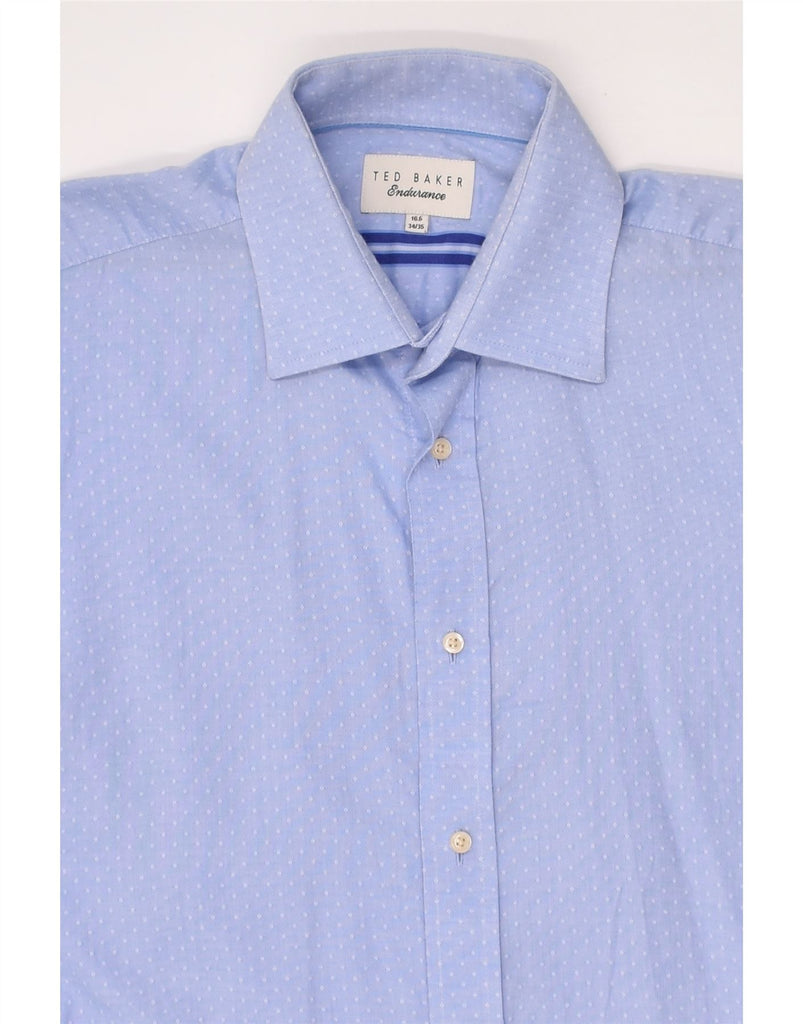 TED BAKER Mens Shirt Size 16 Large Blue Spotted Cotton | Vintage Ted Baker | Thrift | Second-Hand Ted Baker | Used Clothing | Messina Hembry 