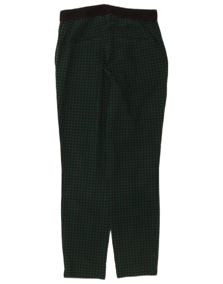 Zara Womens Slim Chino Trousers Medium W28 L26 Green Check Polyester