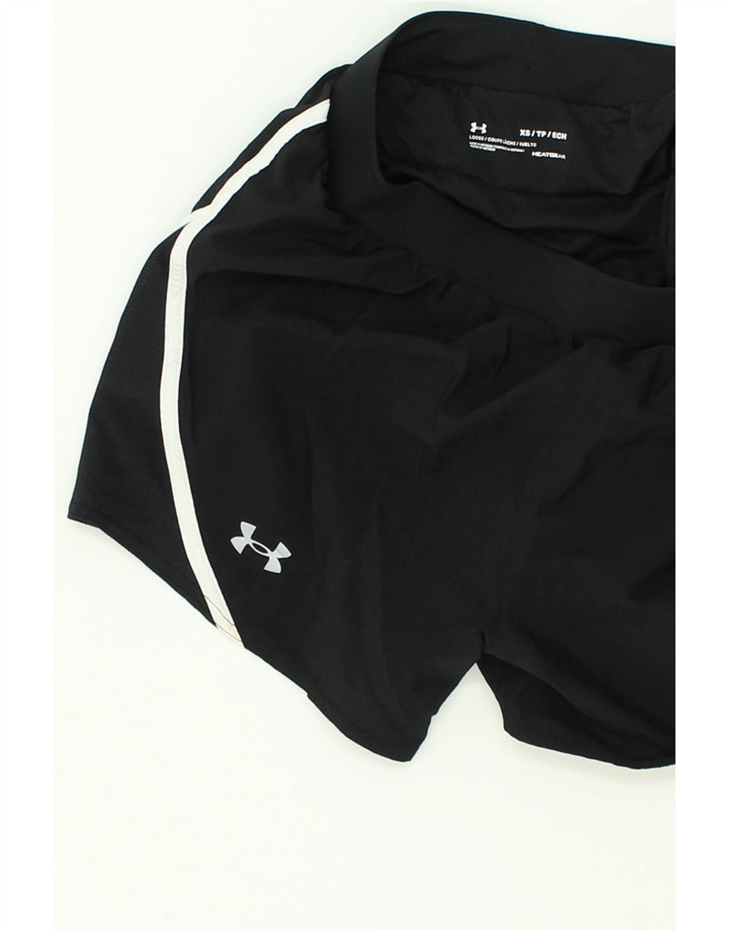 UNDER ARMOUR Womens Sport Shorts UK 6 XS Black Polyester | Vintage Under Armour | Thrift | Second-Hand Under Armour | Used Clothing | Messina Hembry 