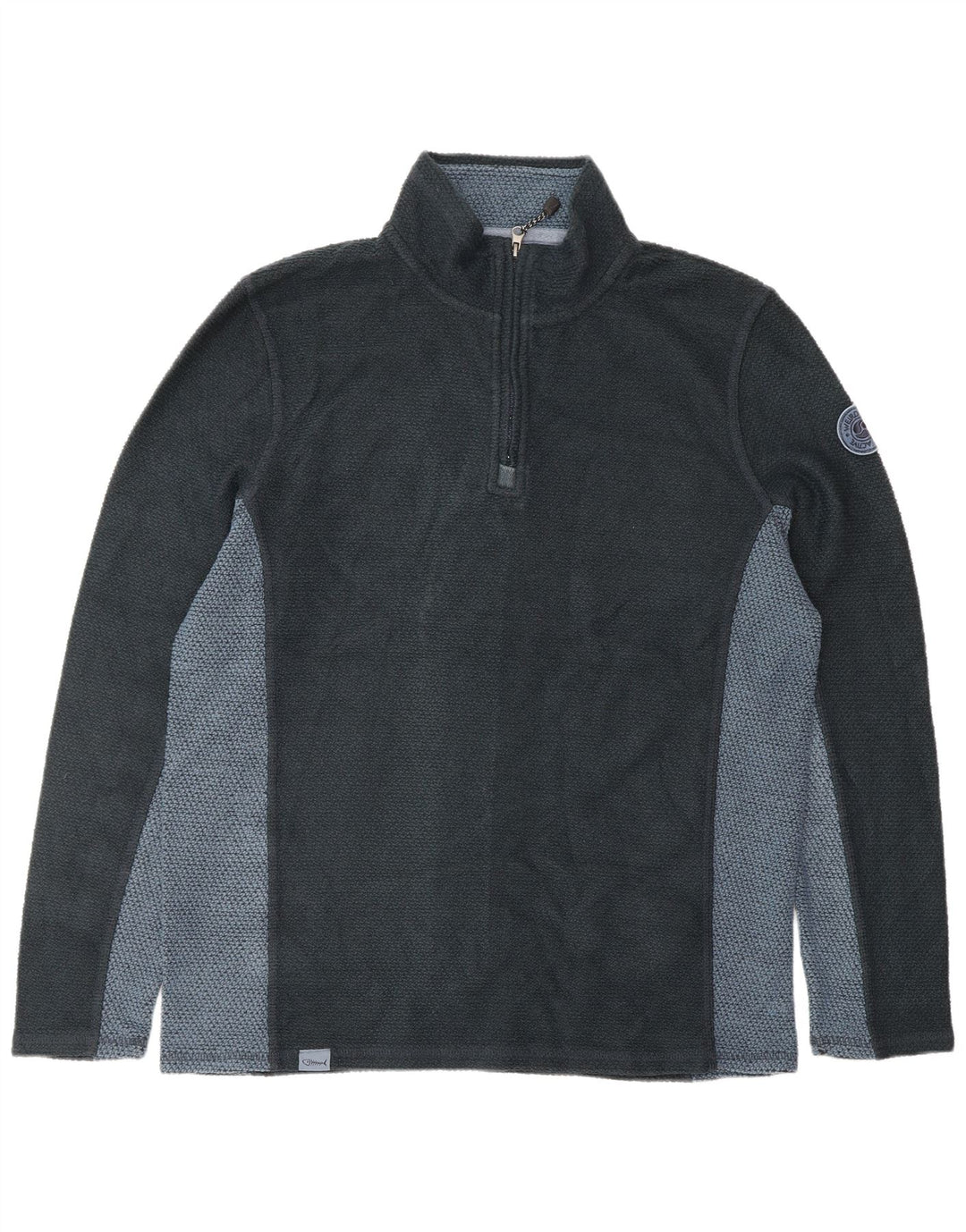 WEIRD FISH Mens Zip Neck Sweatshirt Jumper XL Navy Blue Colourblock