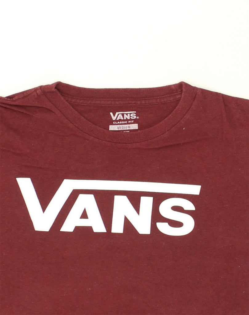 VANS Mens Classic Fit Graphic T-Shirt Top Medium Burgundy Cotton | Vintage Vans | Thrift | Second-Hand Vans | Used Clothing | Messina Hembry 