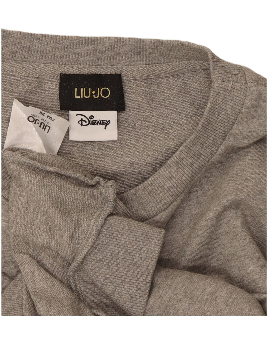 Liu Jo Womens Mickey Mouse Graphic Sweatshirt Jumper IT 38 XS Grey Flecked