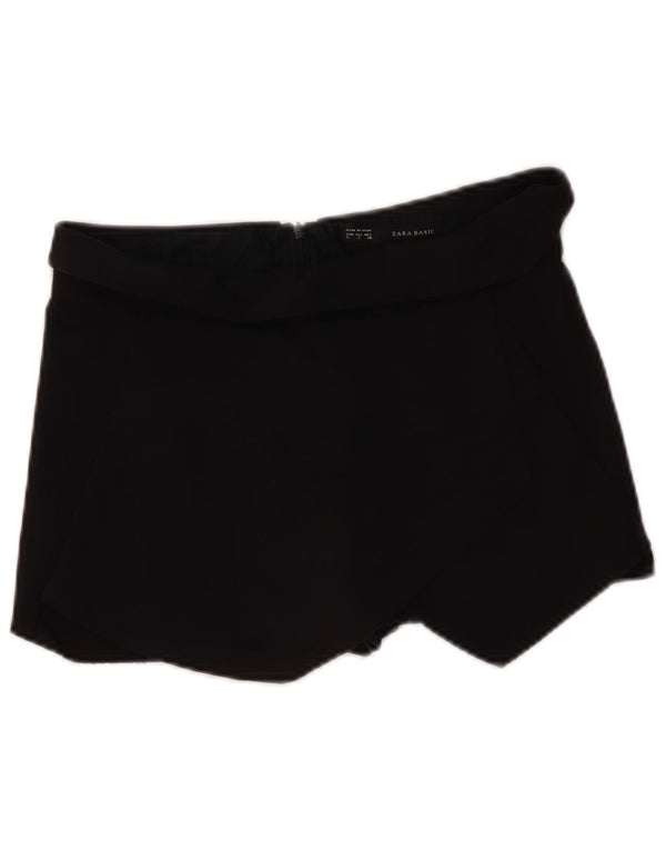ZARA Womens Skort UK 8 Small  Black Acetate