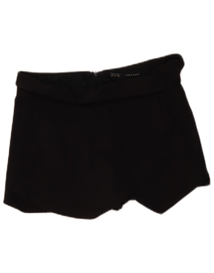ZARA Womens Skort UK 8 Small  Black Acetate