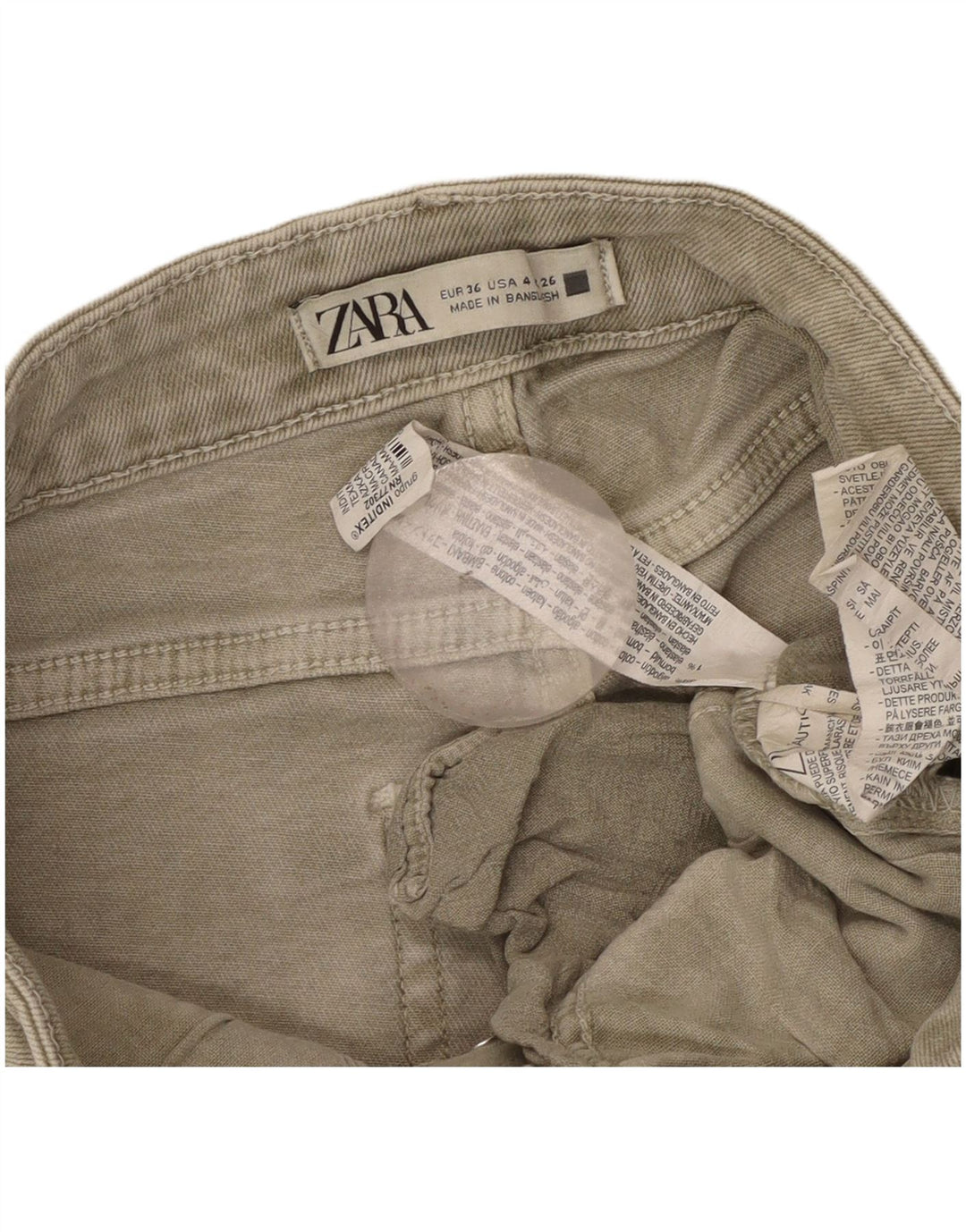 Zara Womens Straight Jeans EU 36 XS W26 L26 Grey Cotton