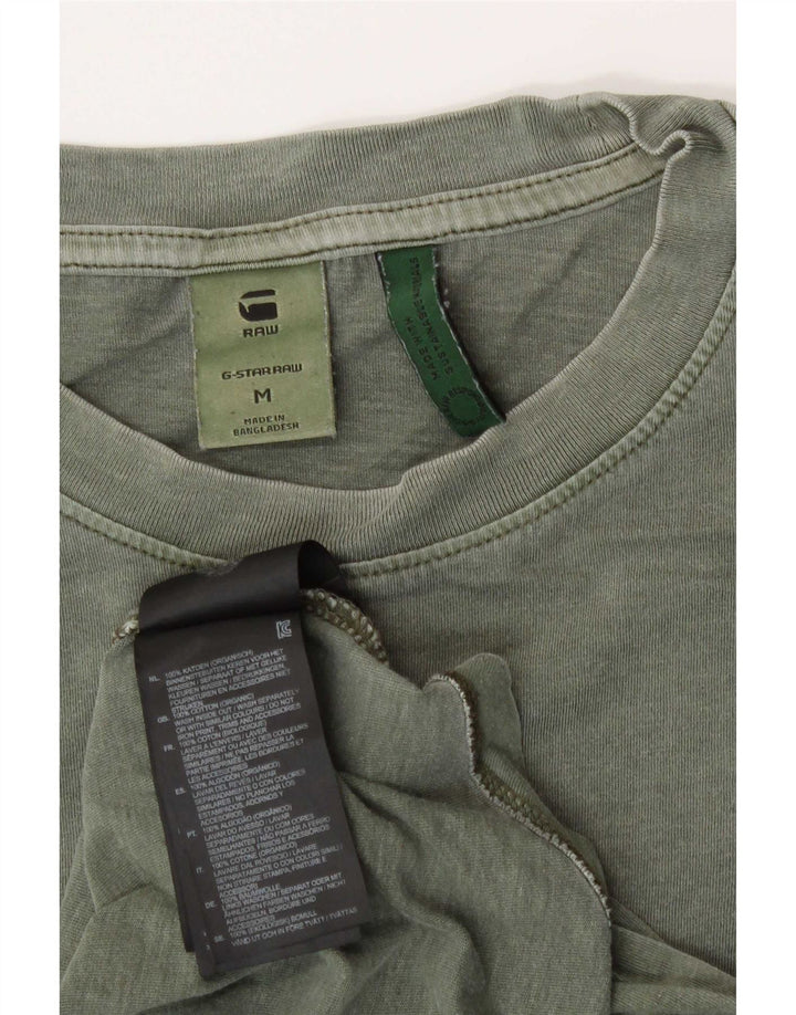 G-Star Mens T-Shirt Top Medium Khaki Cotton
