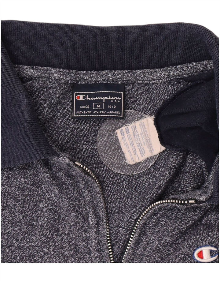 Champion Mens Polo Shirt Medium Navy Blue Colourblock Cotton