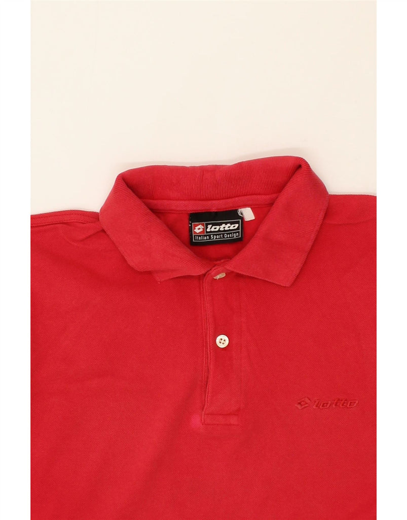 LOTTO Mens Polo Shirt UK 40/42 Medium Red Cotton Vintage Lotto and Second-Hand Lotto from Messina Hembry 