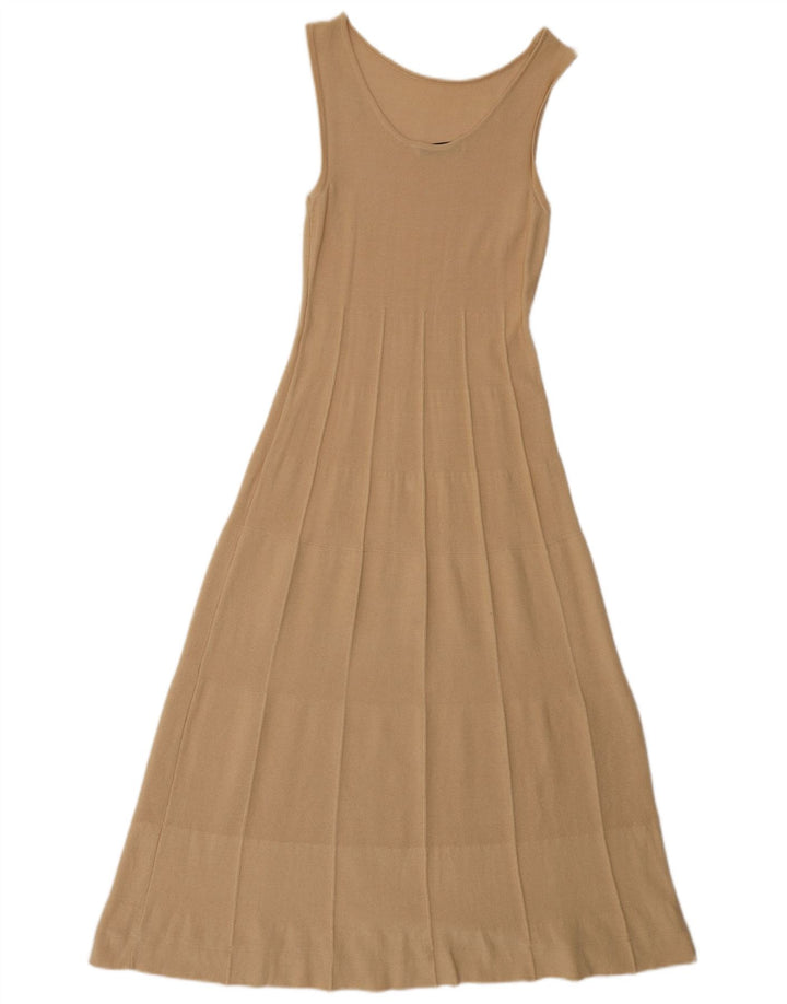 Zara Womens Sleeveless Maxi Dress UK 12 Medium Beige