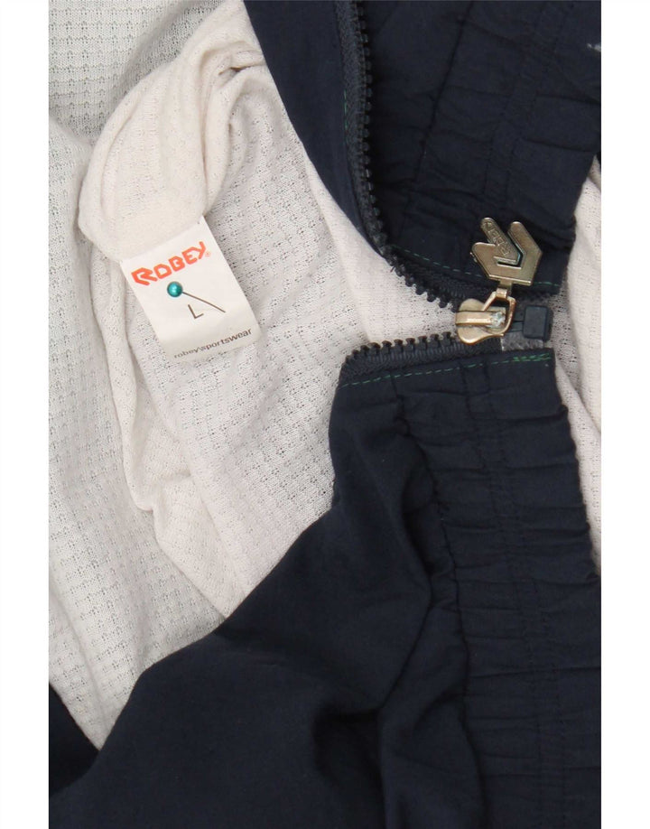 Vintage Mens Graphic Tracksuit Top Jacket Large Multicoloured Colourblock