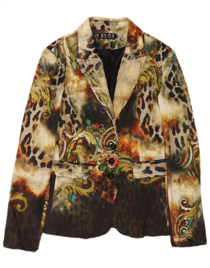 Etoile Du Monde Womens Blazer Jacket UK 10 Small Multicoloured Animal Print